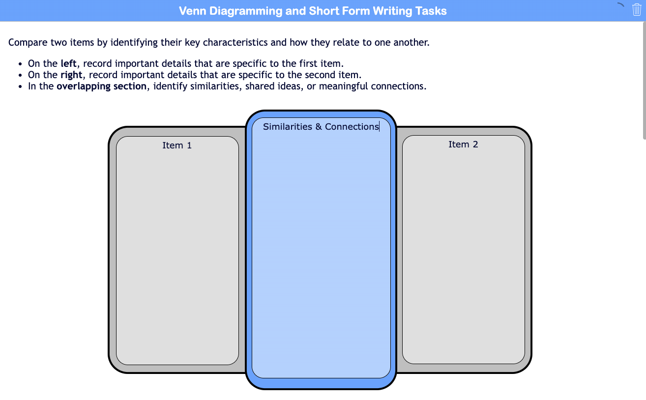 Venn Diagram Graphic Organizer