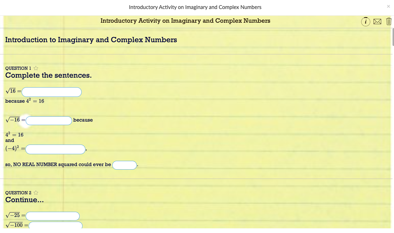 Imaginary Numbers