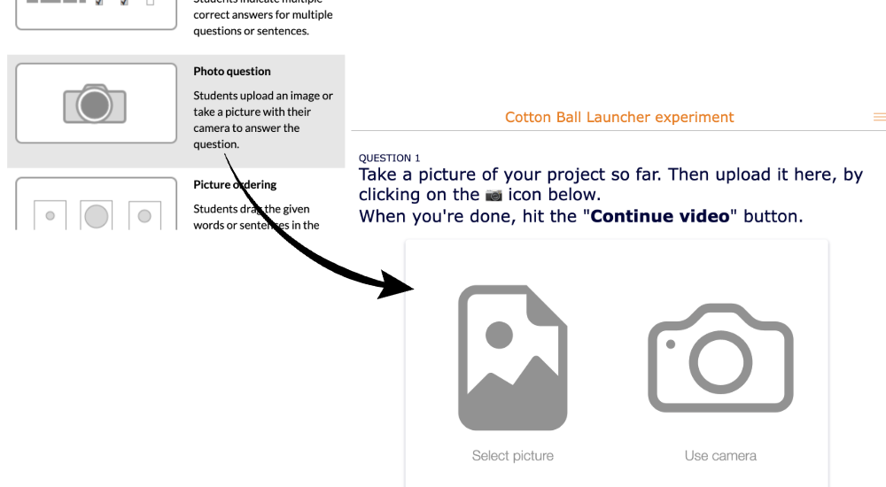 STEM physics digital activity - Use the Photo question 