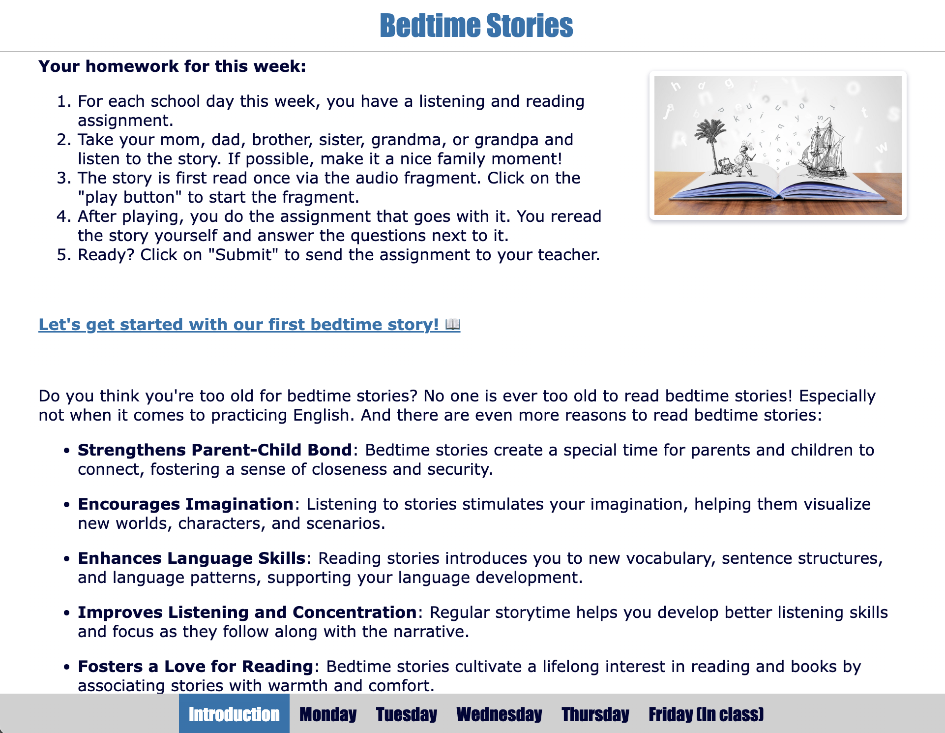 Bedtime stories webquest