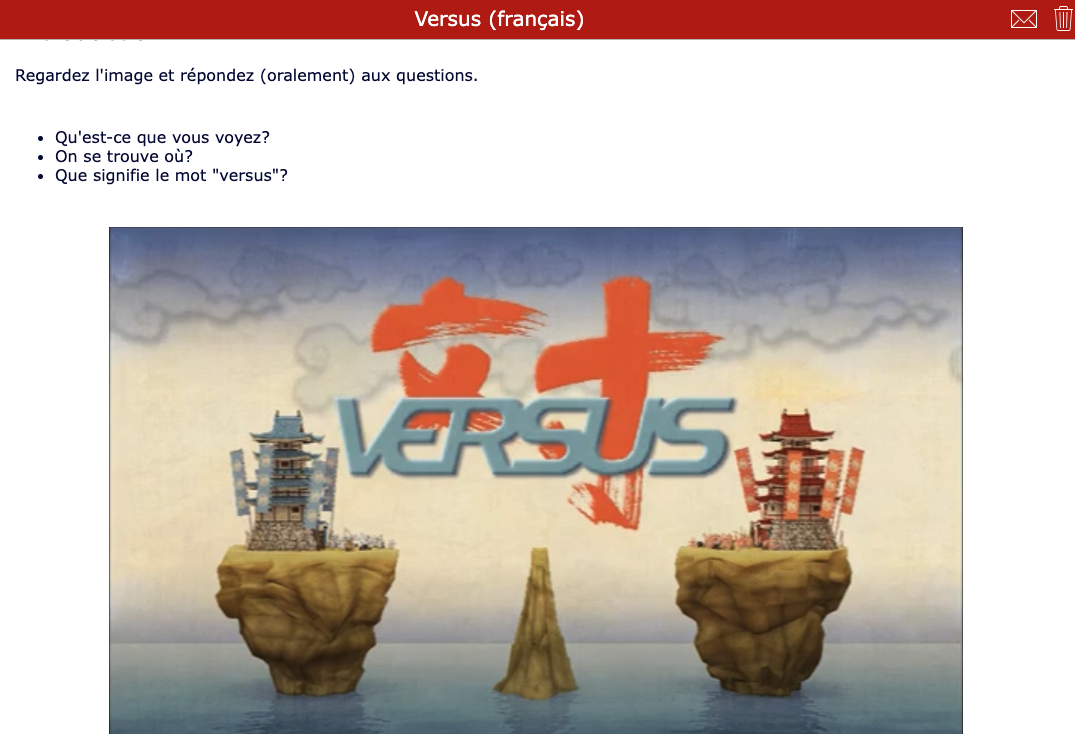 Courts métrages - Versus - apprentissage du vocabulaire des sports
