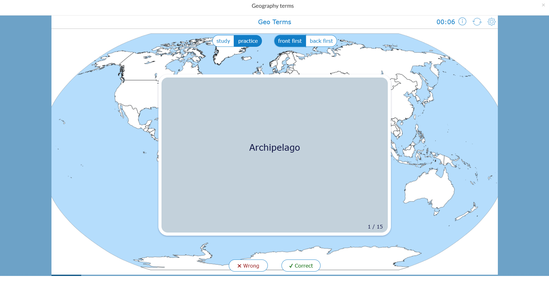 Geography terms Bookwidget