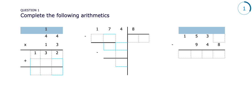 Fill-in-the-table question