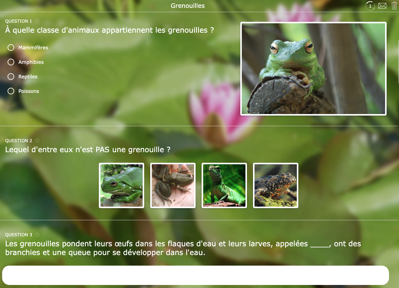 Exemple Quiz BookWidgets