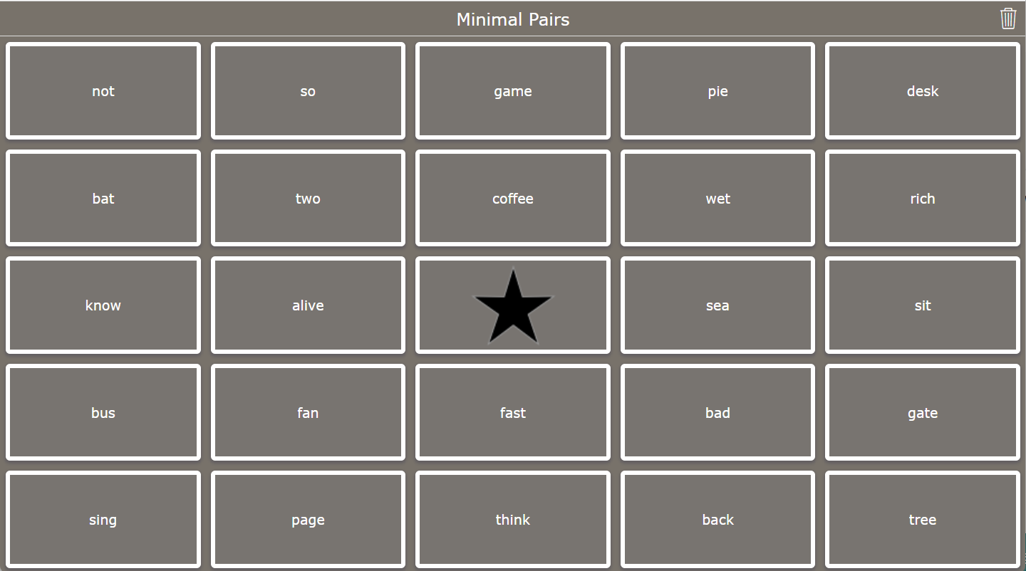 Minimal Pairs Bingo