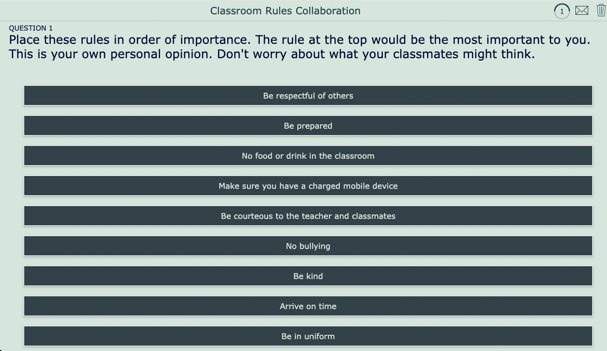 Collaborate on classroom rules worksheet for in Google Classroom