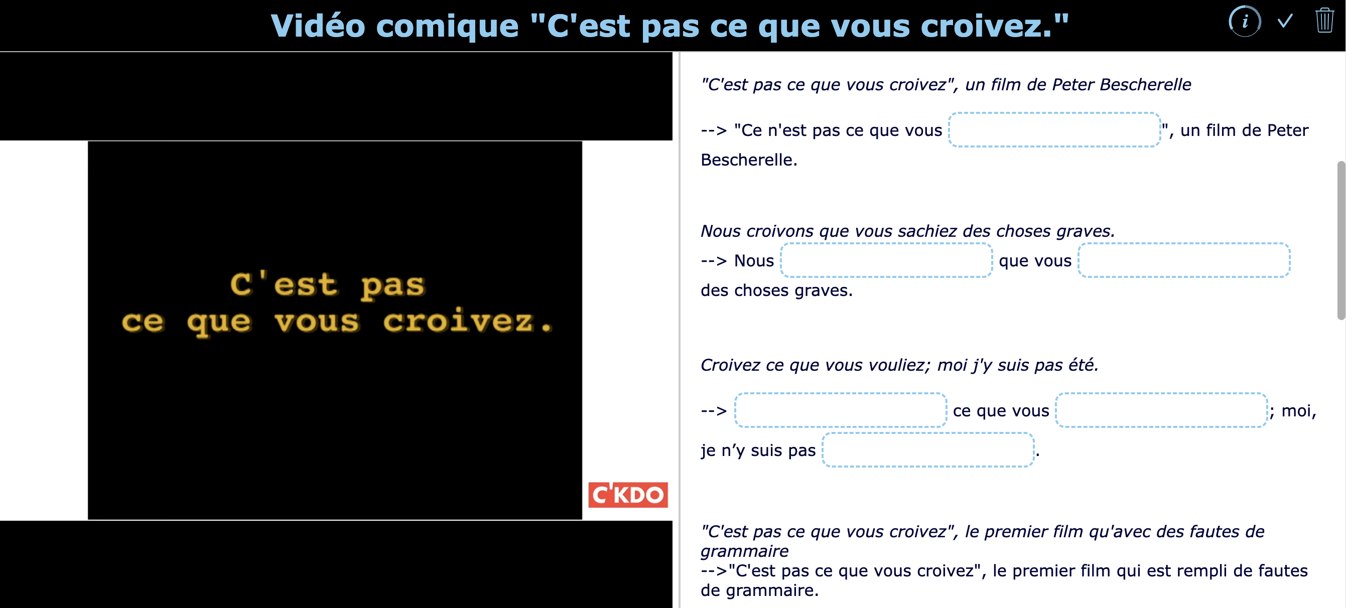 FLE correct mistakes in video