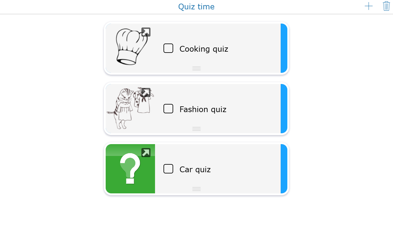 Digital quiz planner for classroom warm ups