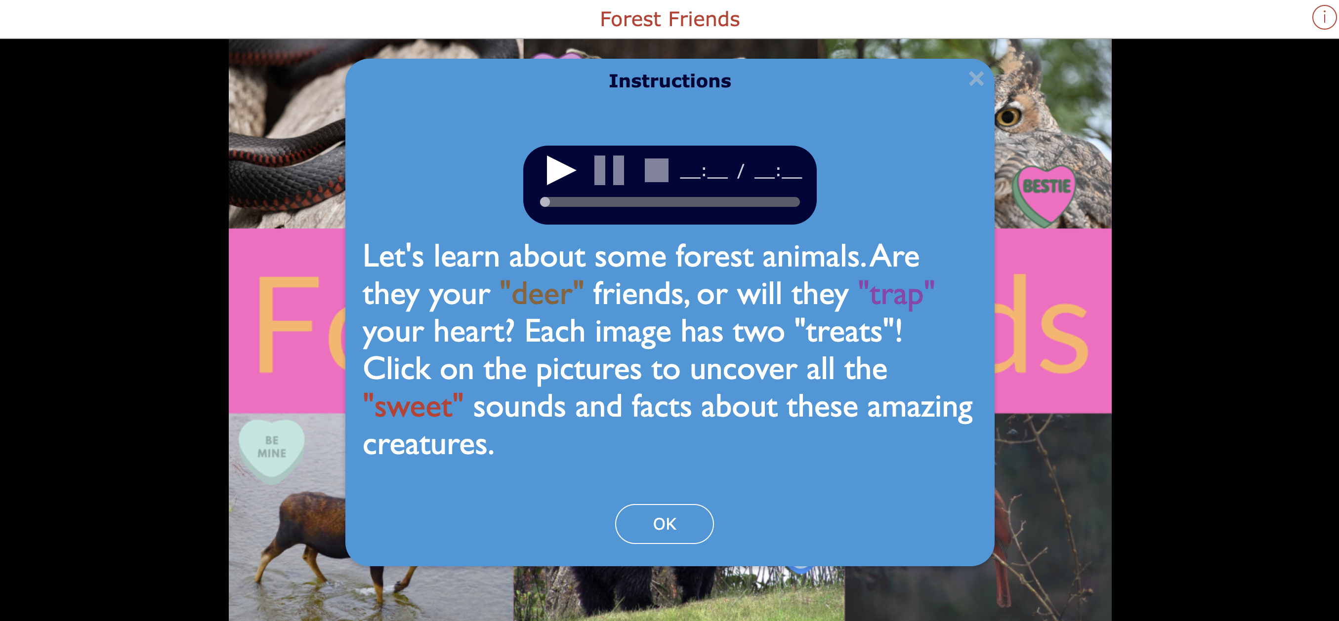 Forest Friends - valentine’s day classroom activity