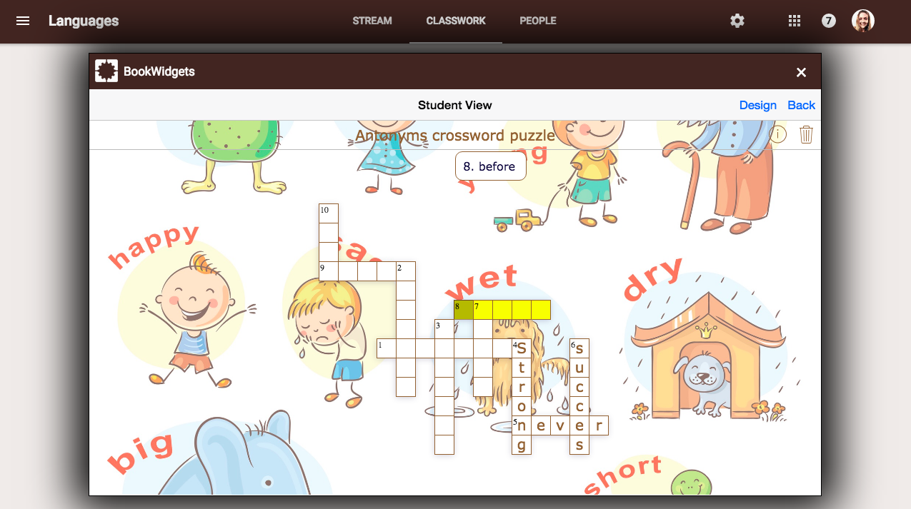 Creating Language lessons in Google Classroom - Crossword Puzzle