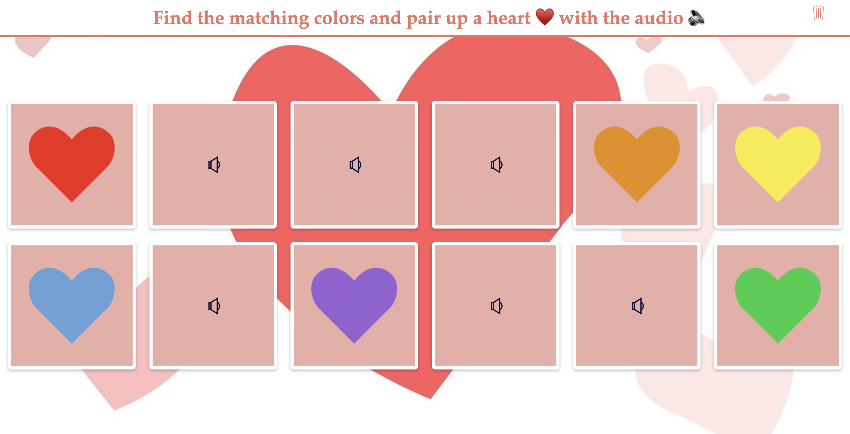 Heart colors - Kindergarten game