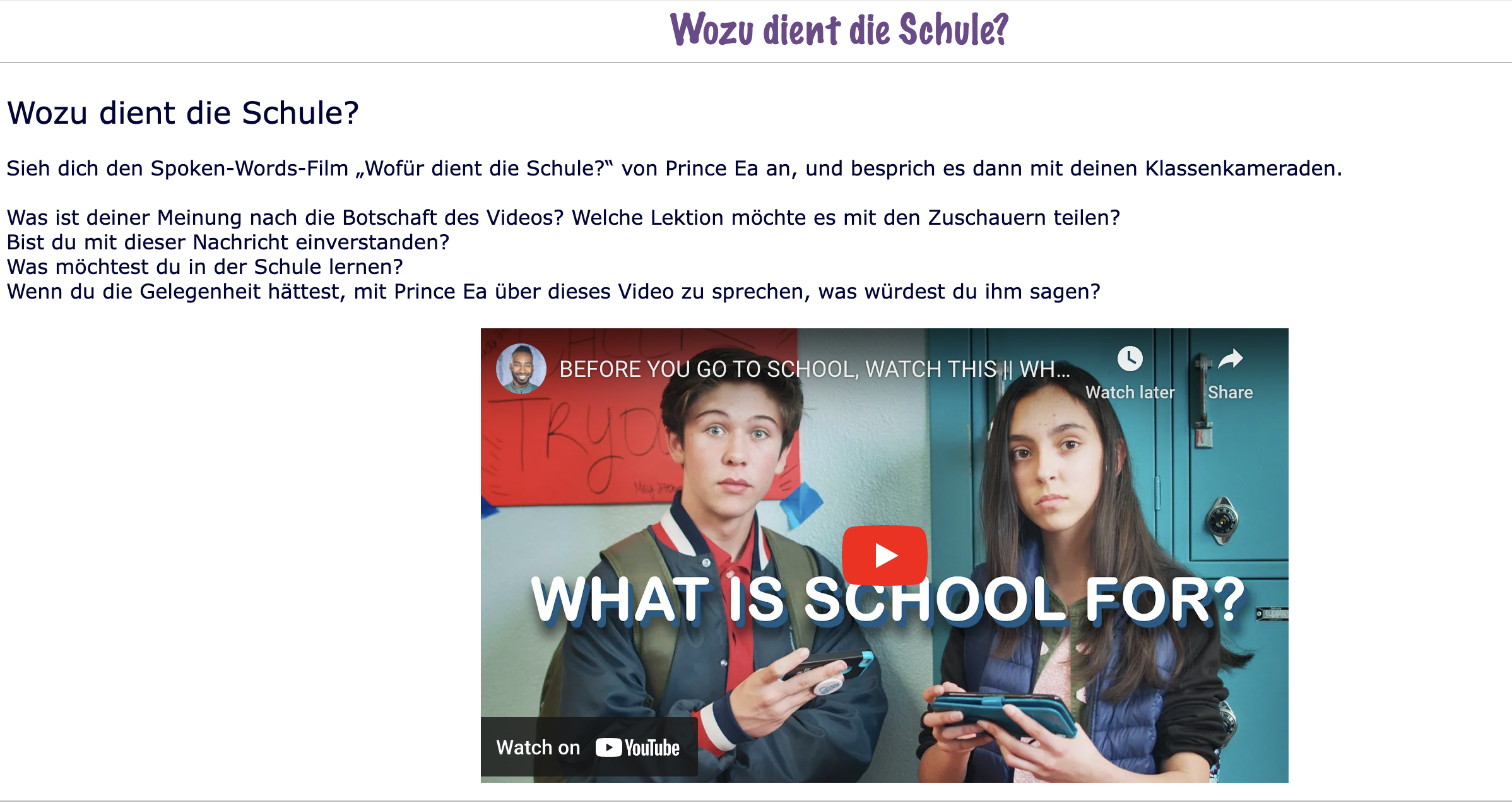 Erster Schultag – Oberschule