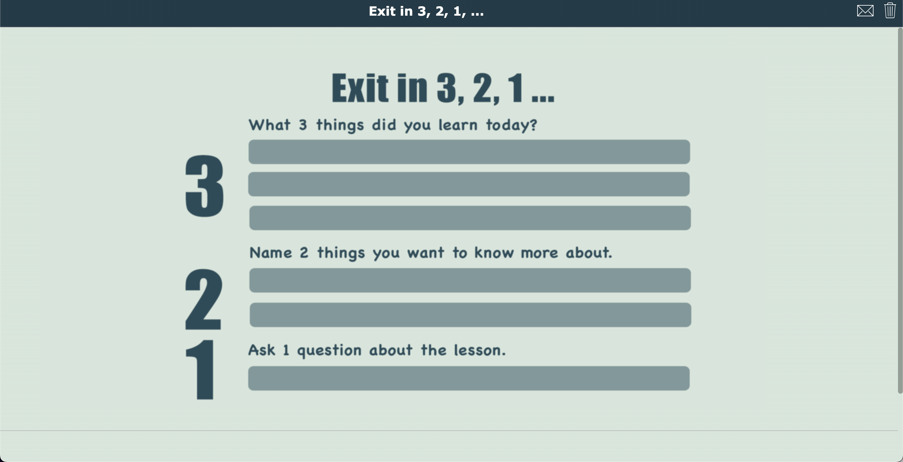 exit ticket for in Google Classroom