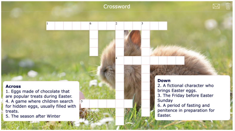 Crossword - easter classroom activity
