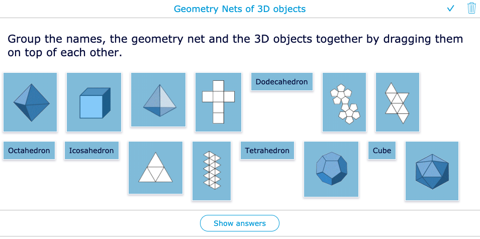 Geometry Nets of 3D objects - Lesson example