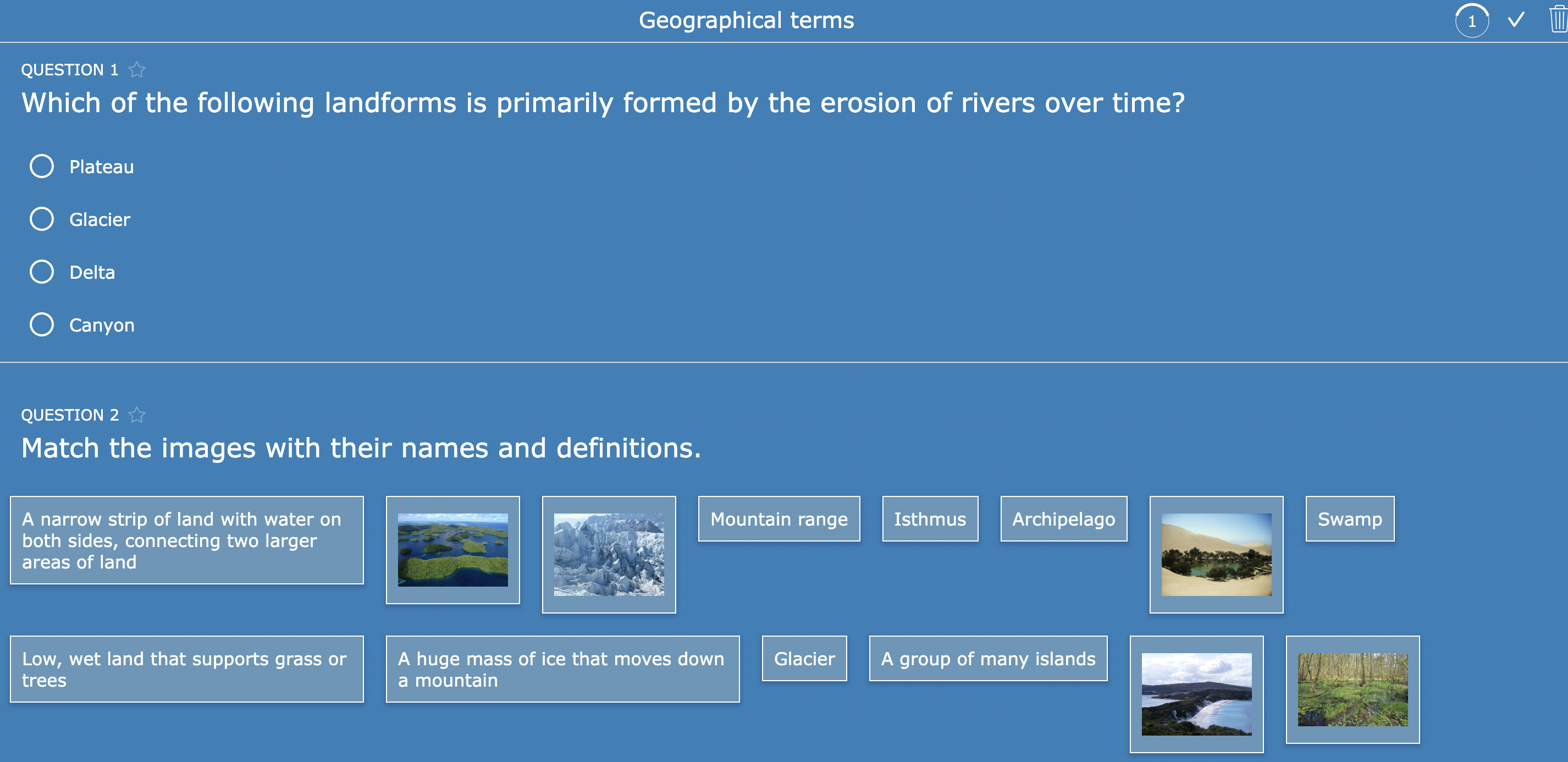 ICT in geography classes lesson ideas - BookWidgets quiz or Worksheet