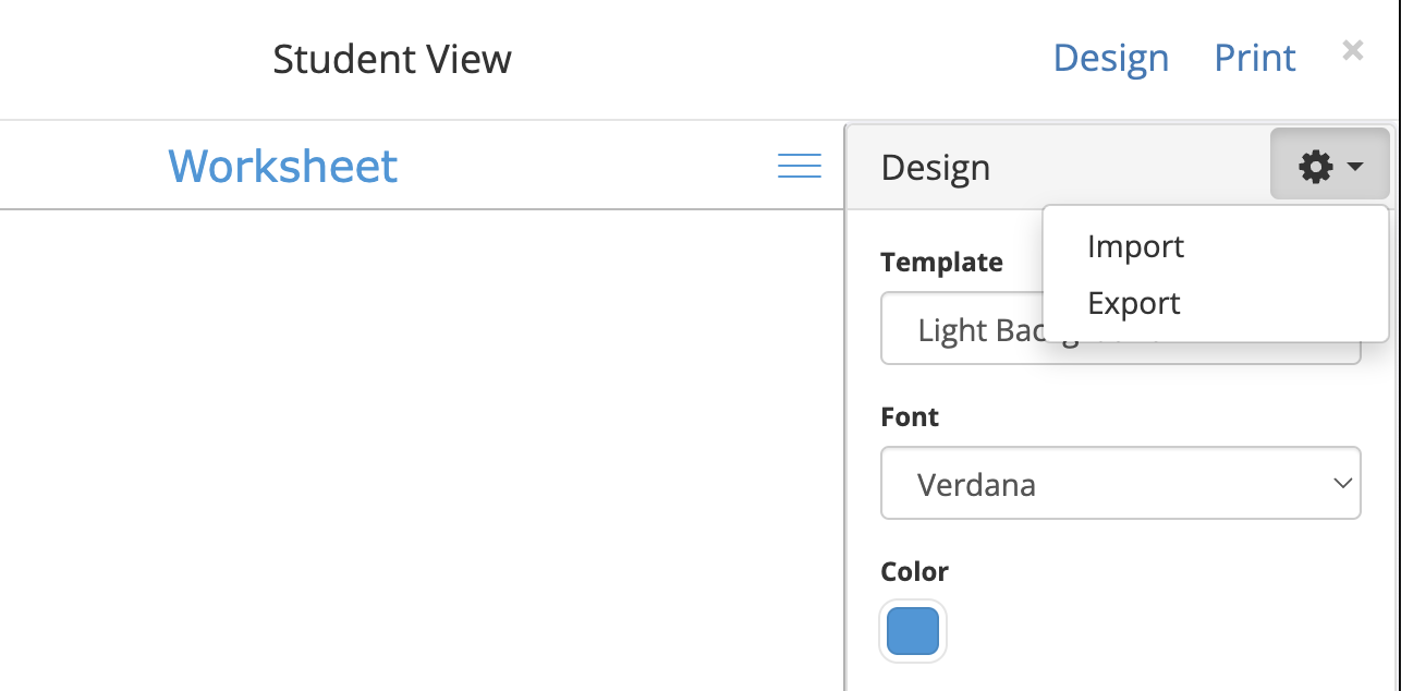 Design in BookWidgets importieren und exportieren