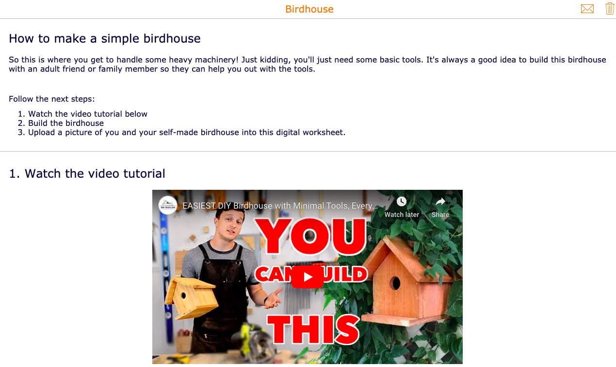 How to build a birdhouse with students