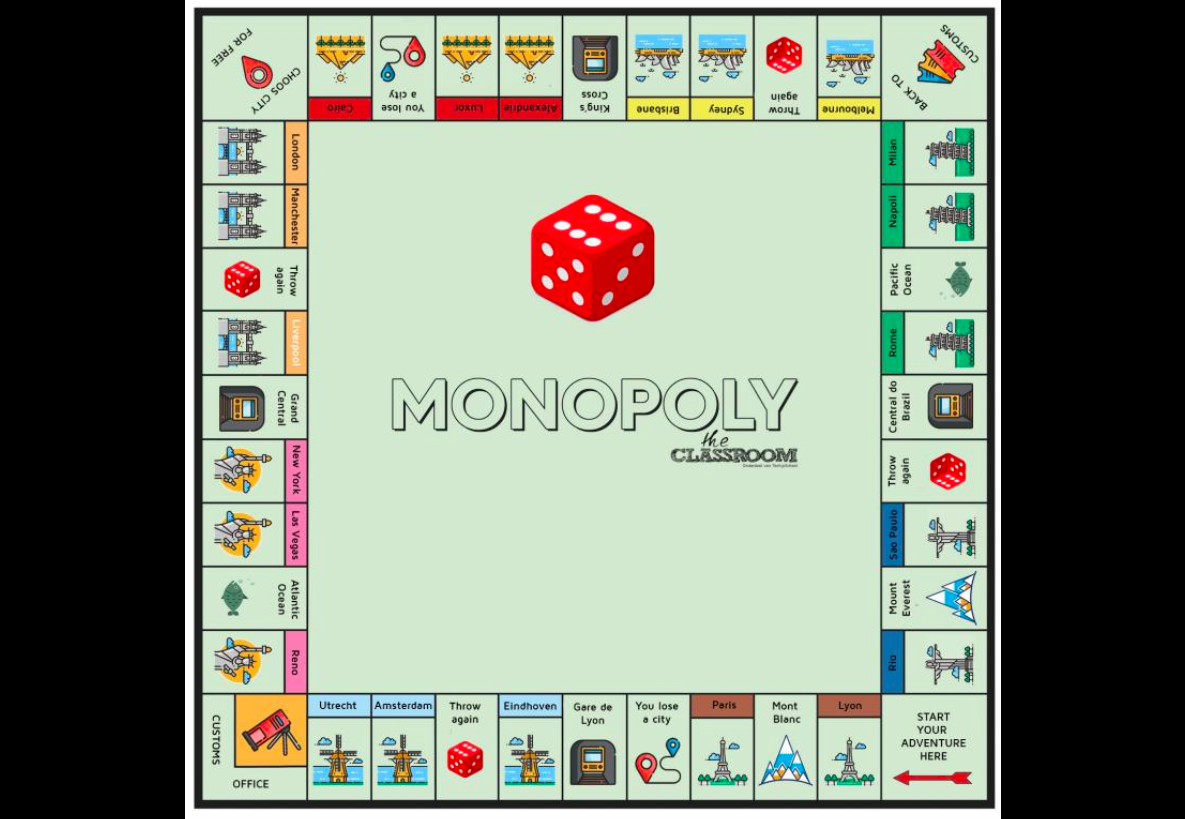 monopoly board template word