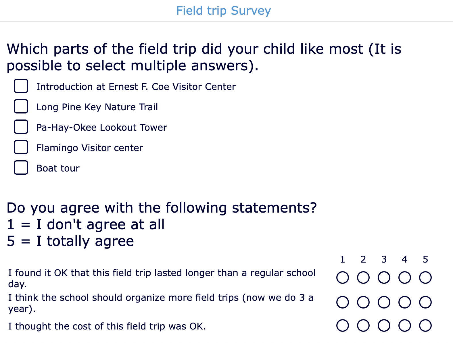 Field trip - Survey