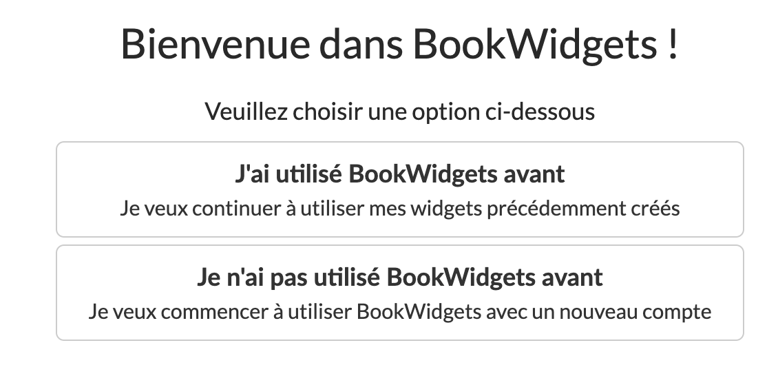 nouveau compte BookWidgets