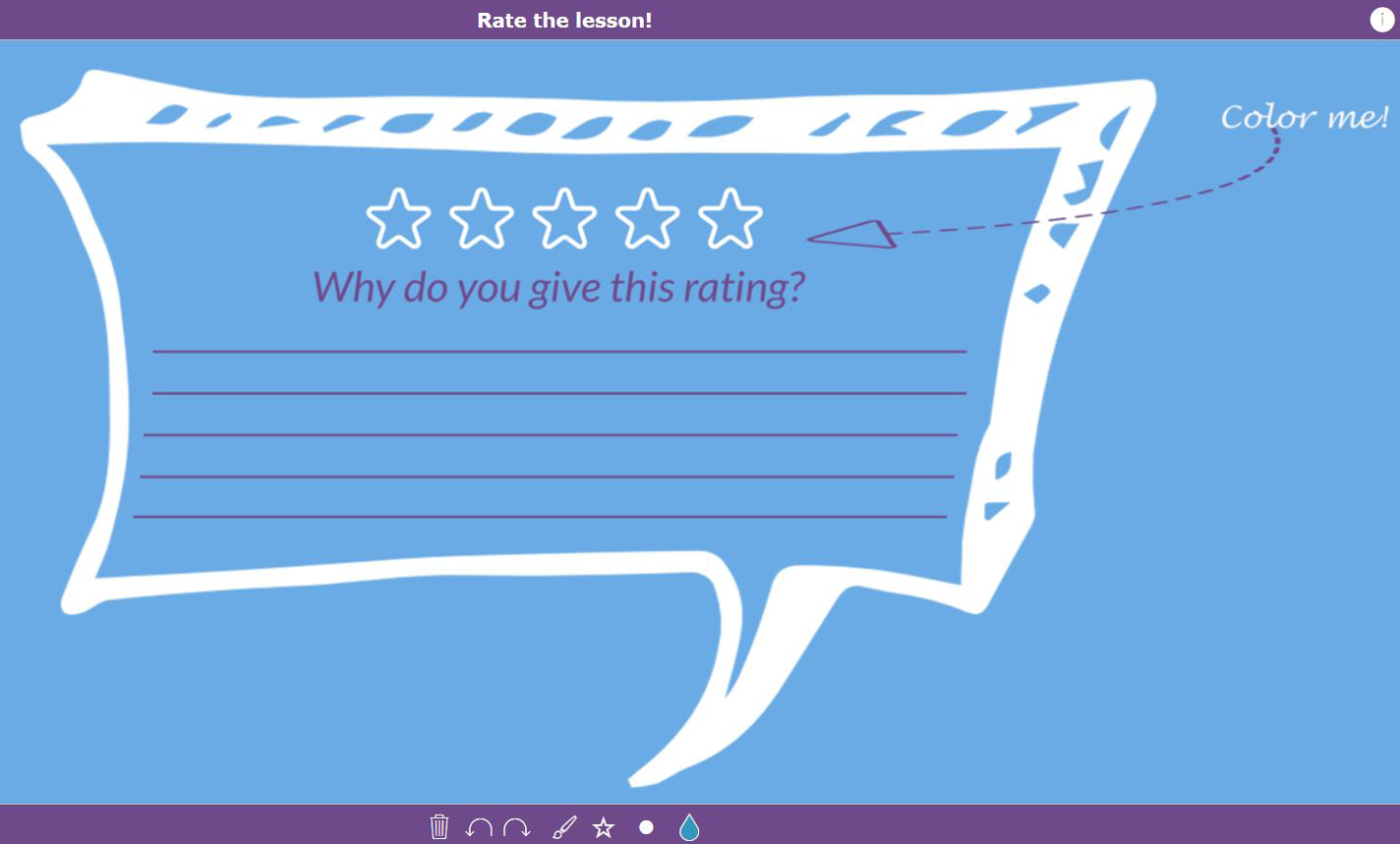 digital exit ticket - Rate a lesson