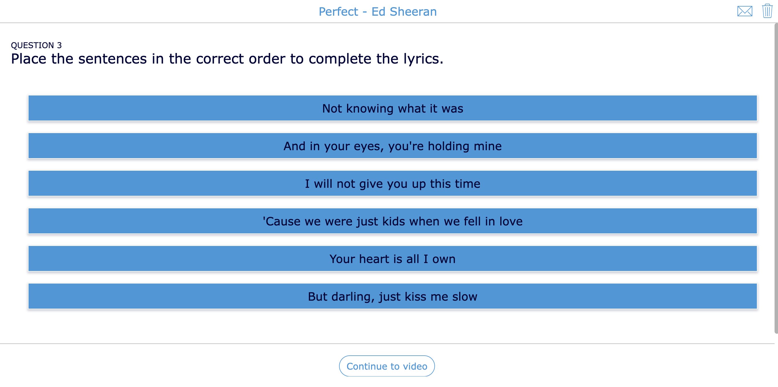 valentine’s day songtext activity