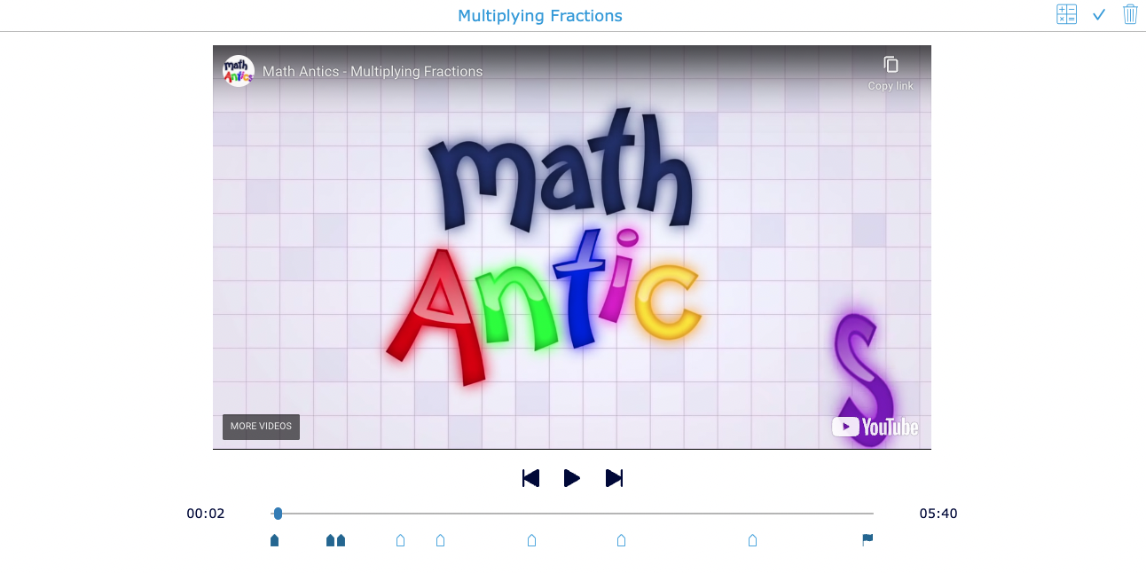 Multiplying fractions video quiz