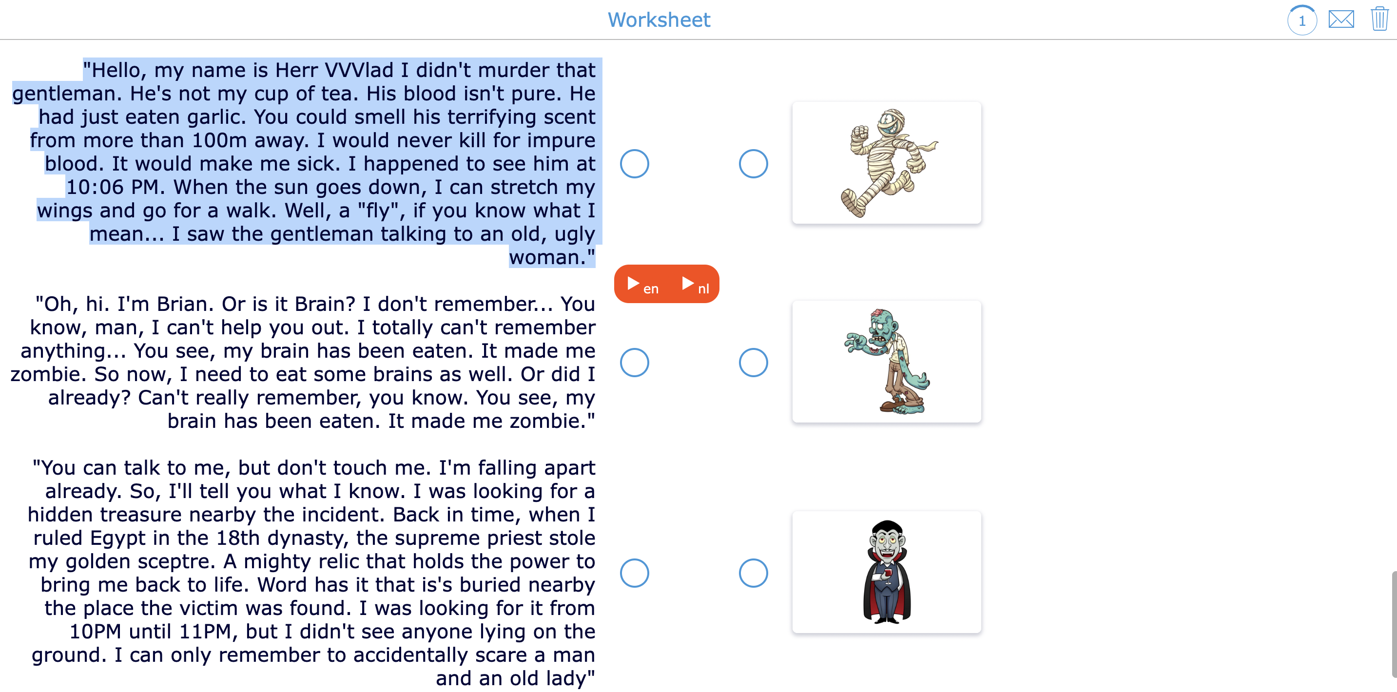 Accessability in BookWidgets - text-to-speech