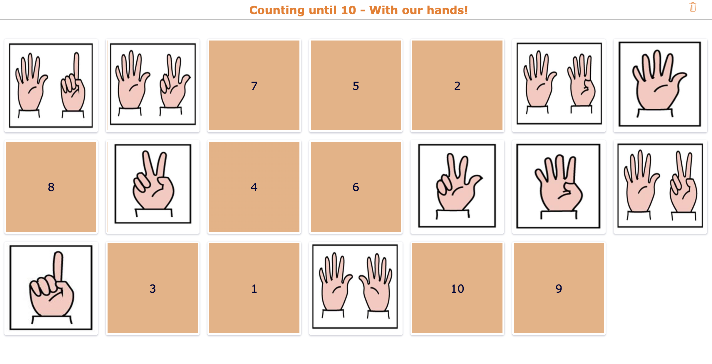 Counting until 10 - kindergarten activity