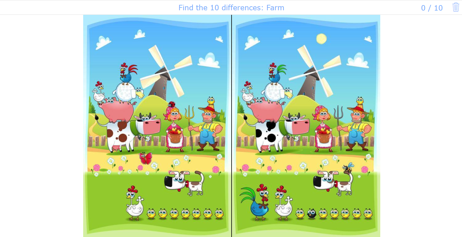 Find the 10 differences: Farm