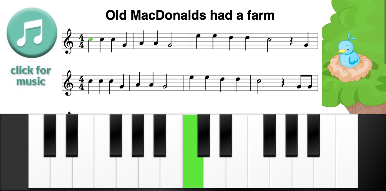 piano song - old MacDonalds had a farm