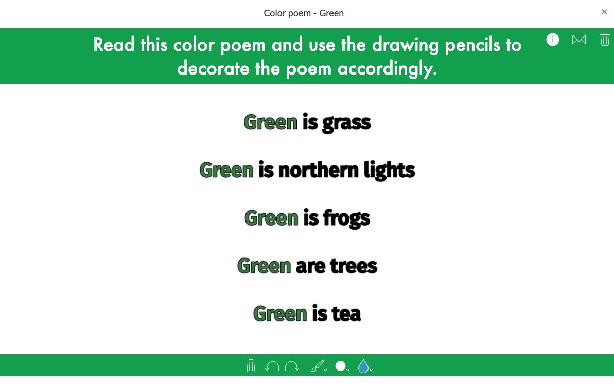 Color Poem Green