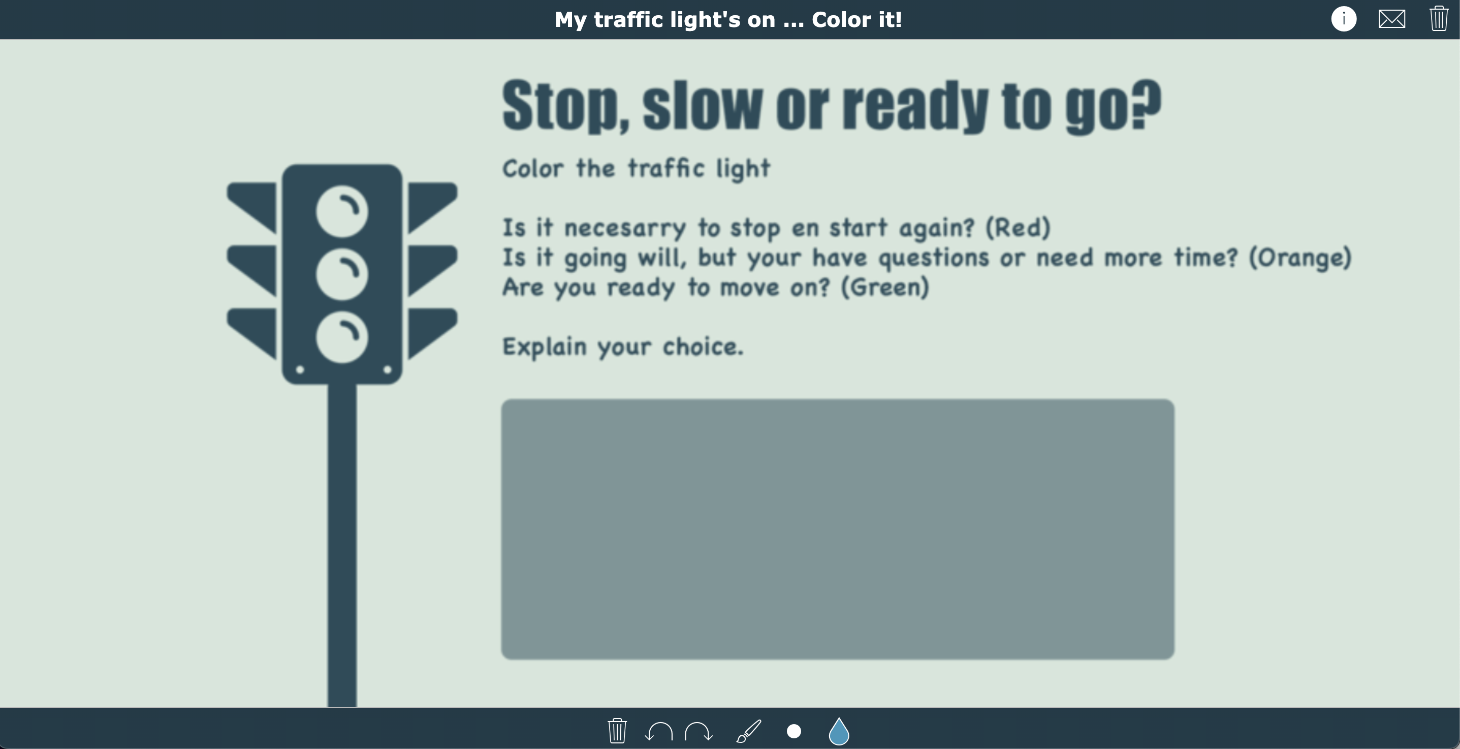 Traffic light lesson idea