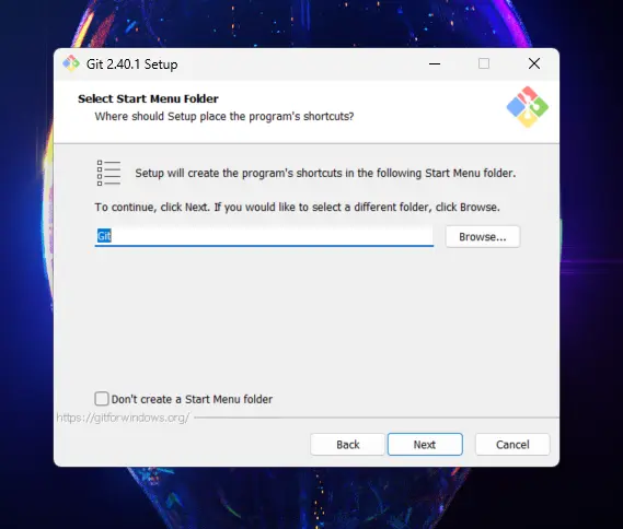 aggiungere shortcut git allo start