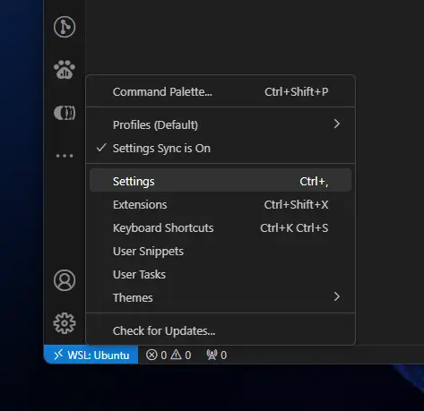 impostazioni di visual studio code