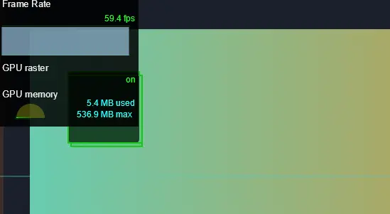 informazioni sugli FPS e sull'impiego della GPU