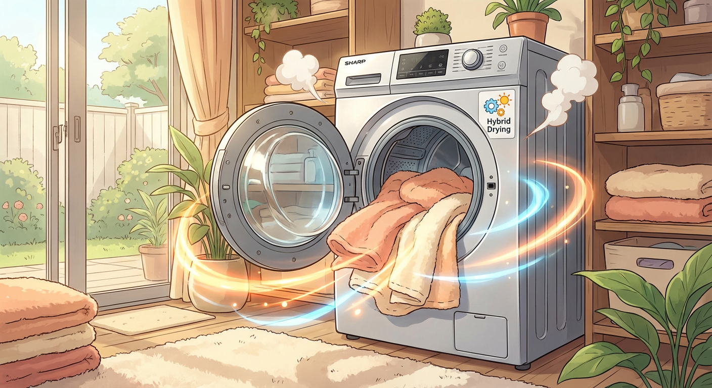 【シャープ ES-X12C】デザインだけじゃない！ハイブリッド乾燥の実力