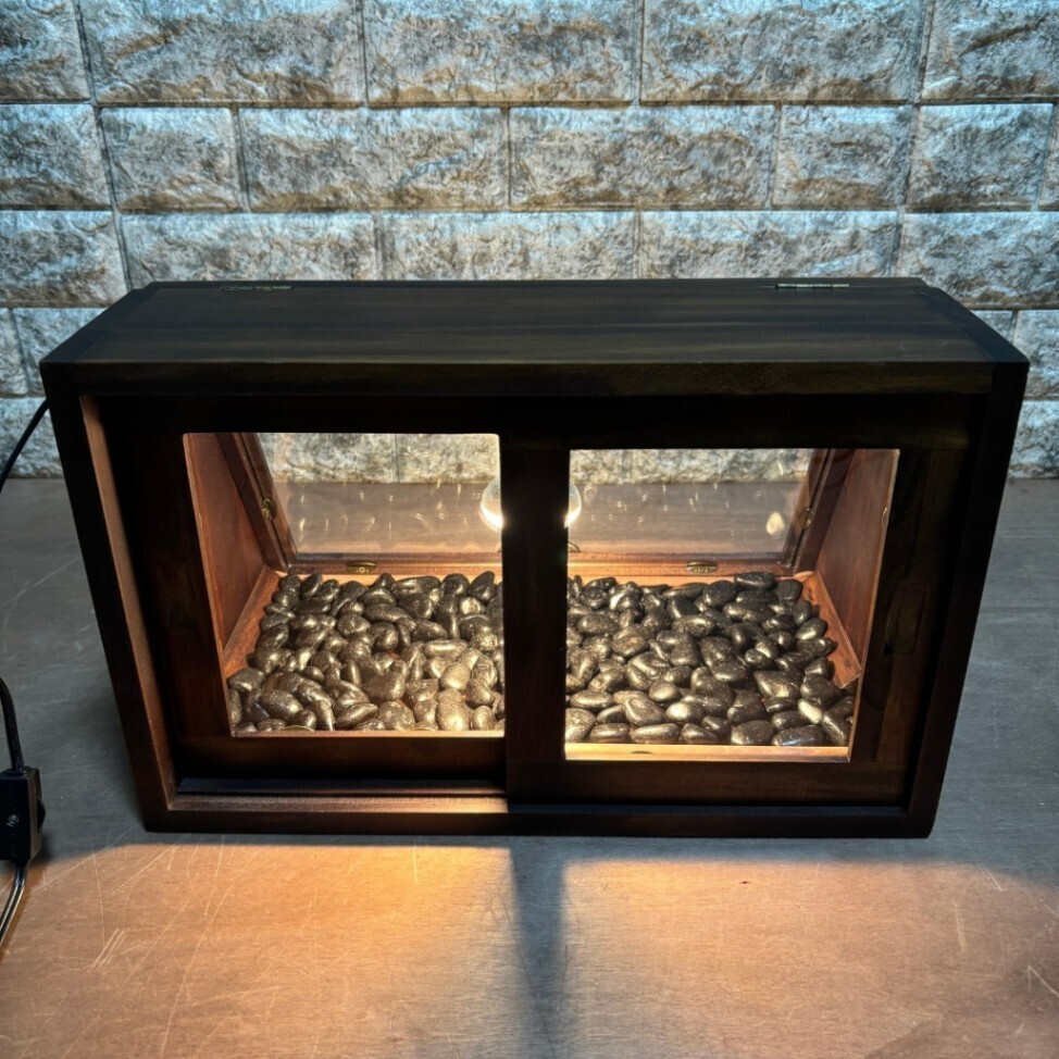 木製ホットショーケース 焼き芋保温ディスプレイケース【ダークブラウン】