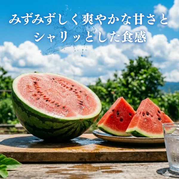 熊本県植木町 すいか 約10kg シャリっと美味しい！