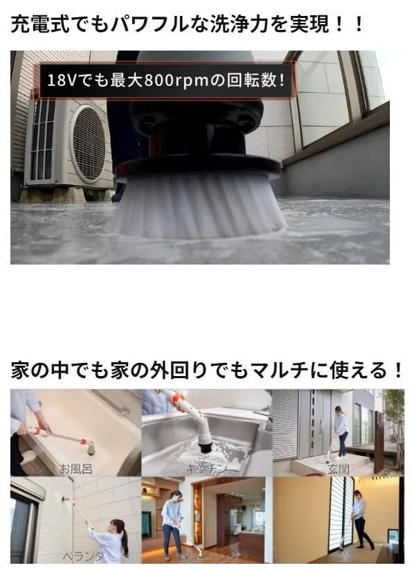 工進 充電式マルチスクラブブラシ 18V SCB-180 白