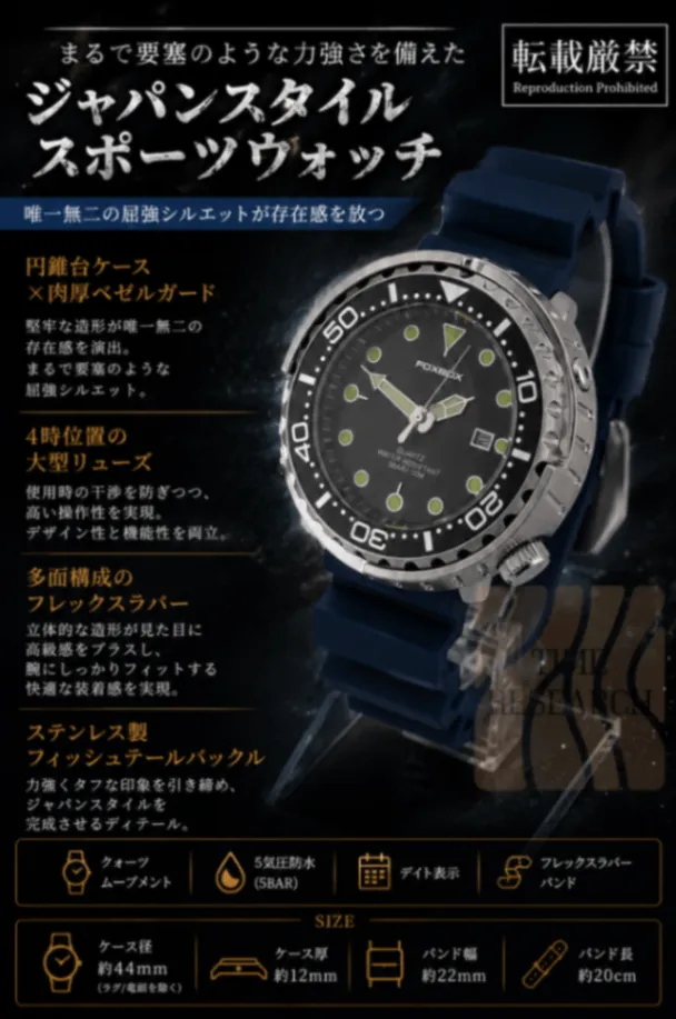 屈強ジャパンスタイルを貫徹【ベゼルガード搭載/新品】ディープシーブルーラバー