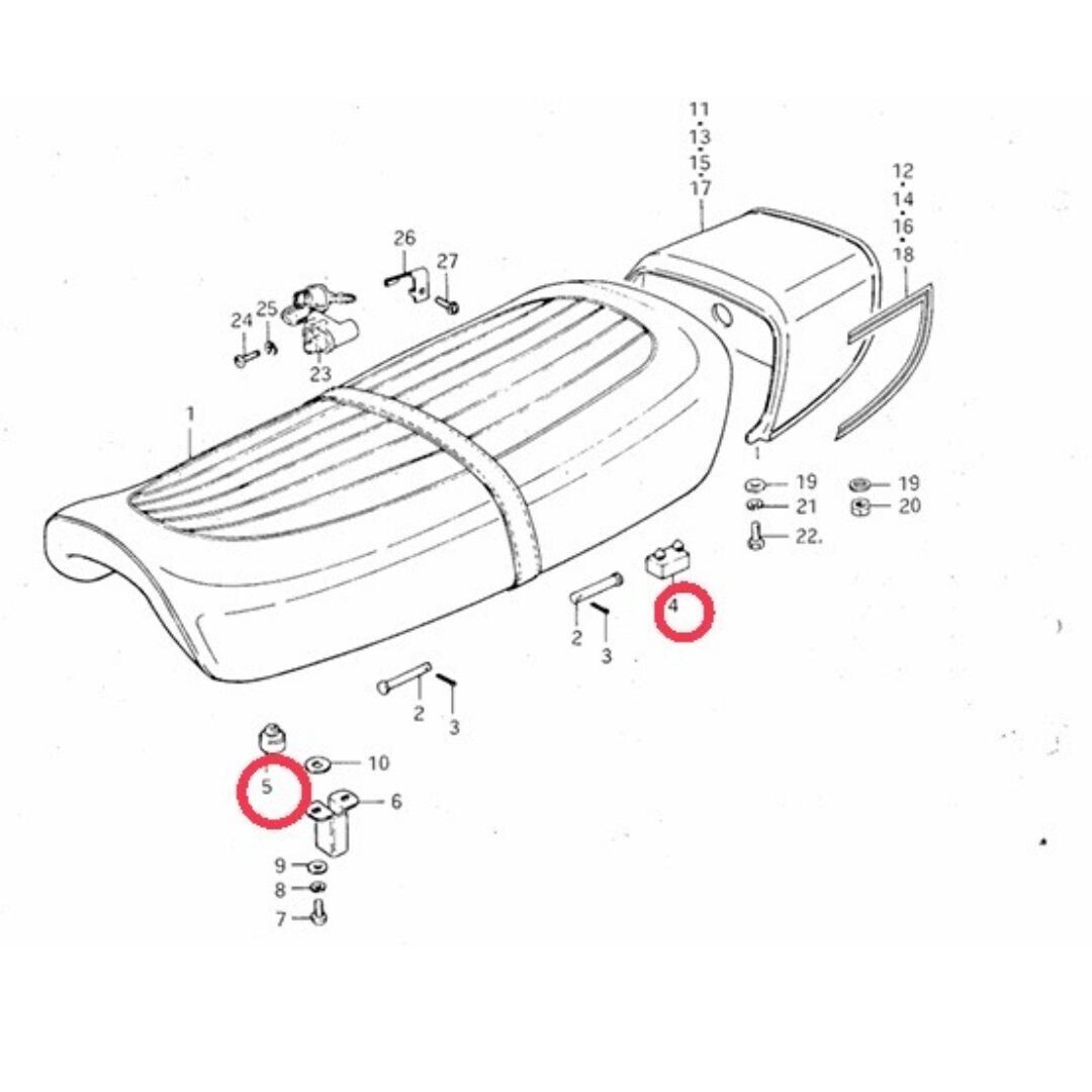 スズキ純正 GS400 1台分 シートクッションラバーセット シートクッション ラバー ゴム 