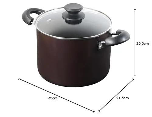 パール金属 寸胴鍋 21cm ガラス蓋付 IH対応 HC-644
