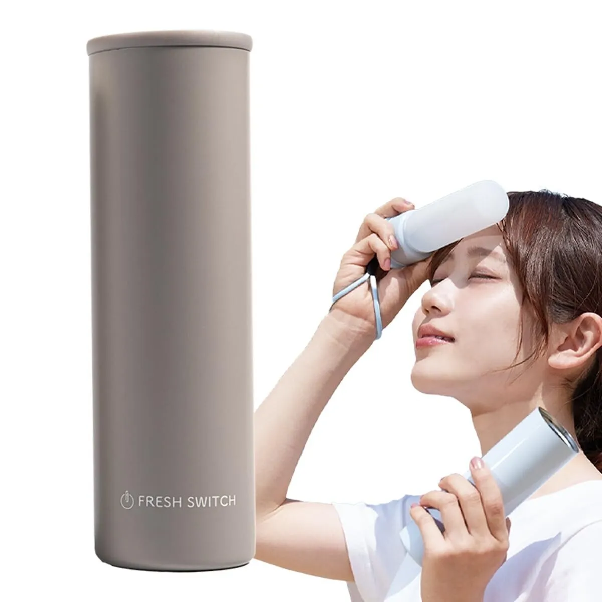 携帯氷嚢 150ml 14時間持続 ストラップ付 グレージュ
