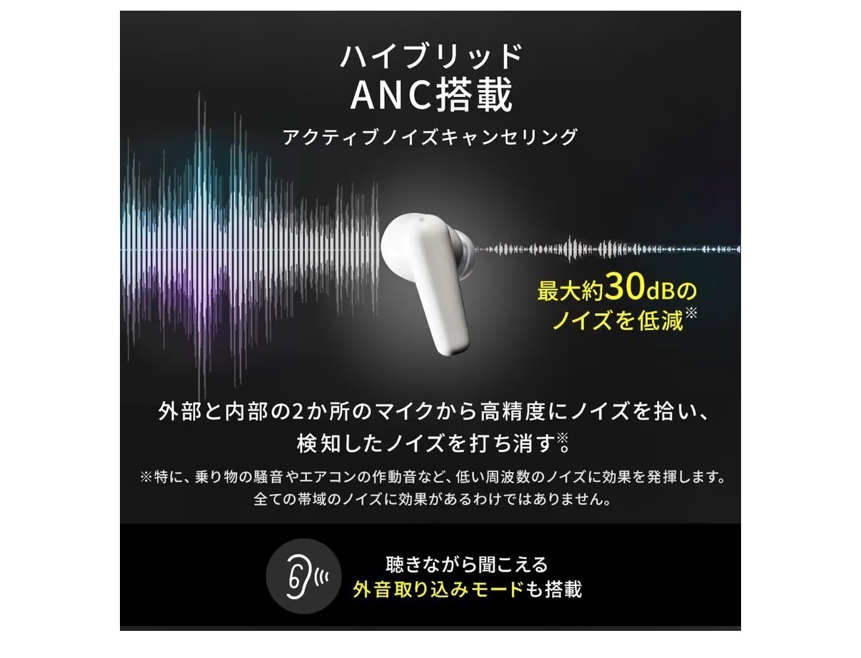 アイリスオーヤマ ワイヤレスイヤホン Bluetooth 5.2 WEP-101 黒 ブラック