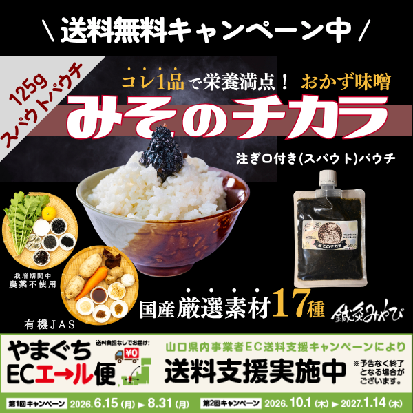 おかず味噌✨数量限定スパウトパウチ125ｇ✨️【みそのチカラ】国産の厳選素材17種✨国内送料無料