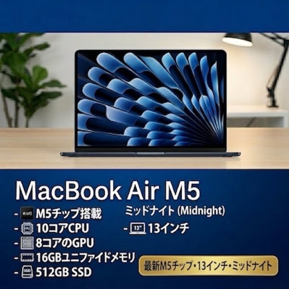 MacBook Air M5 13インチ ミッドナイト