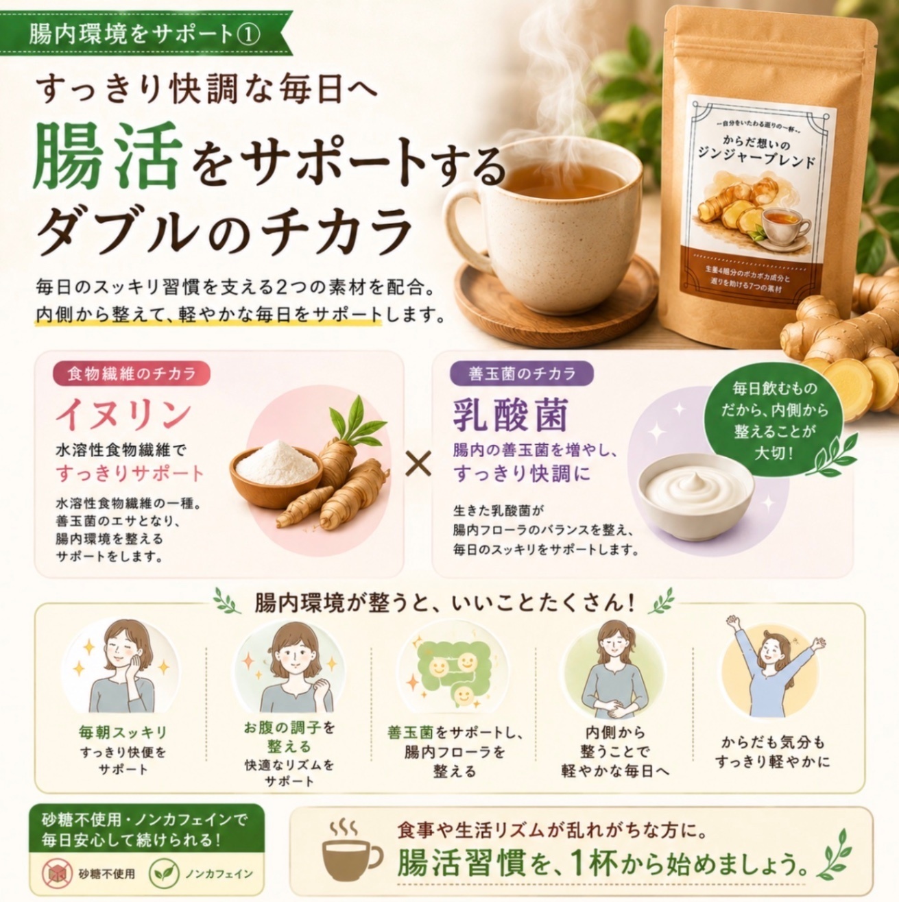 からだ想いのジンジャーブレンド
〜自分をいたわる、巡りの一杯〜