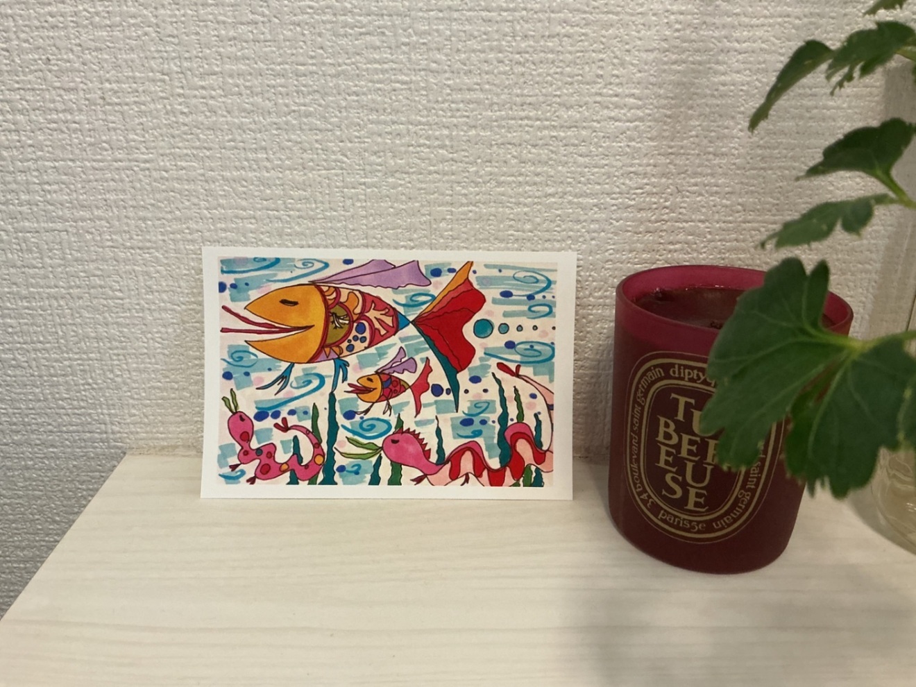 夏のアートポストカード8枚セット｜魚・亀・ひまわり｜HappyFloristArtオリジナル